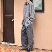 SAVANE "杢調" 2tuck slacks gray