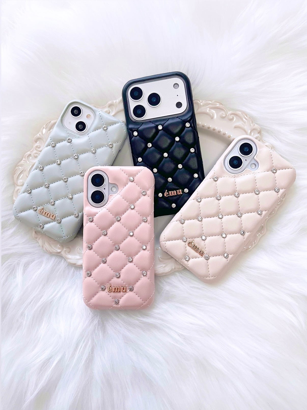 ÉMU キルティングビジューiPhoneケース | emu.official.store