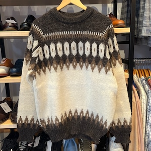 BROWN BISON NORDIC WOOL SWEATER BROWN XL