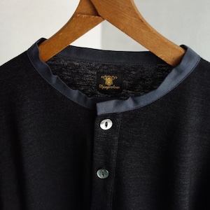 belgium-henley naturaldyed shirt / sumiblack