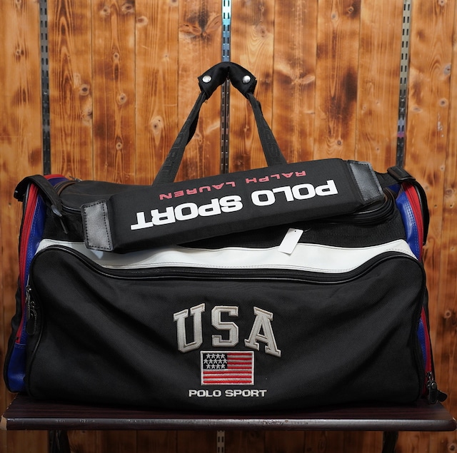 ralphlauren polosport ボストンバッグ usaロゴ 2way 鞄 ラルフローレン ポロスポーツ ブラック