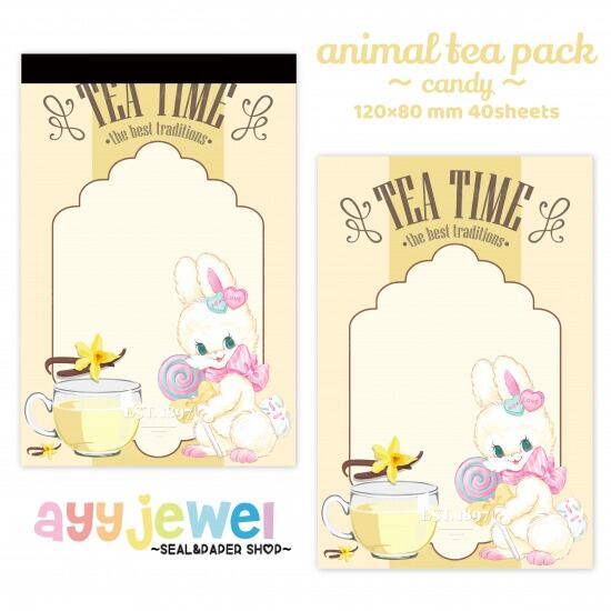 メモパッド 69.animal tea pack ~candy~
