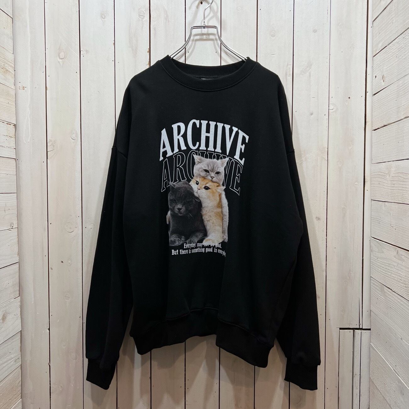 222131-2】3 cats print sweatshirt / 3匹 ネコ プリント スウェット