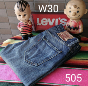 a229 levis リーバイス 505 W30 ひげ落ち ストレートジーンズ