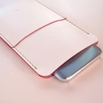 革の花いろスマホケース【spot/すぽっと】　#全機種対応 #花カラー #ベージュピンク #手縫い