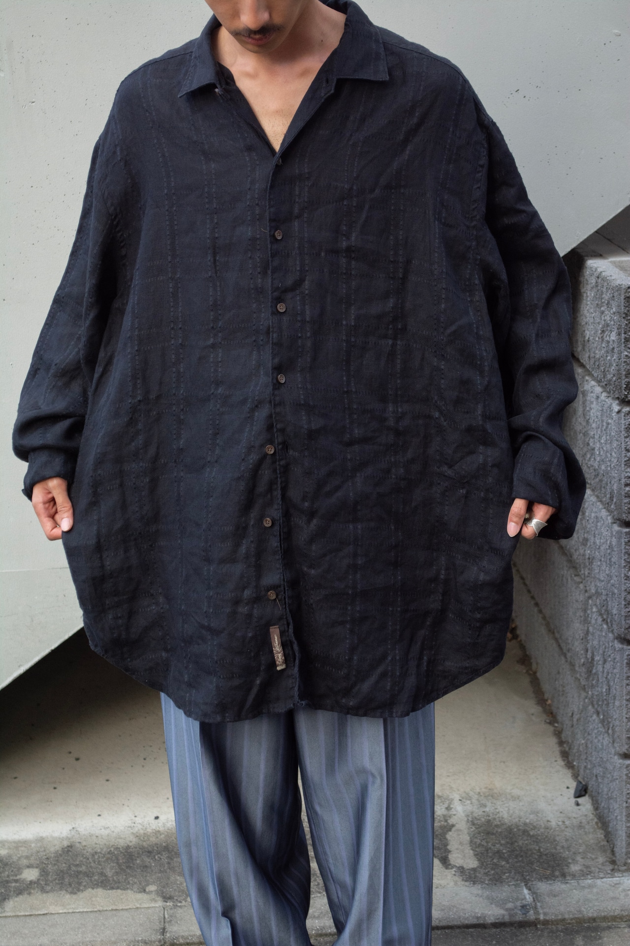 Black Big Linen Shirt