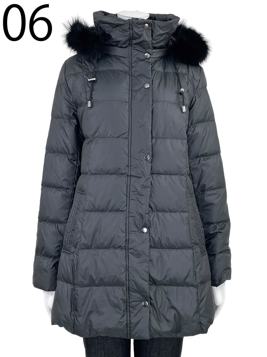 り19 TATRAS LITO ダウンコート　2way Aライン　リアルファー ブルーフォックス◇リアルファー付き◇ライトダウンコート◇レディース