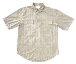 90sFaux Suede Check Short Sleeve Shirt/L