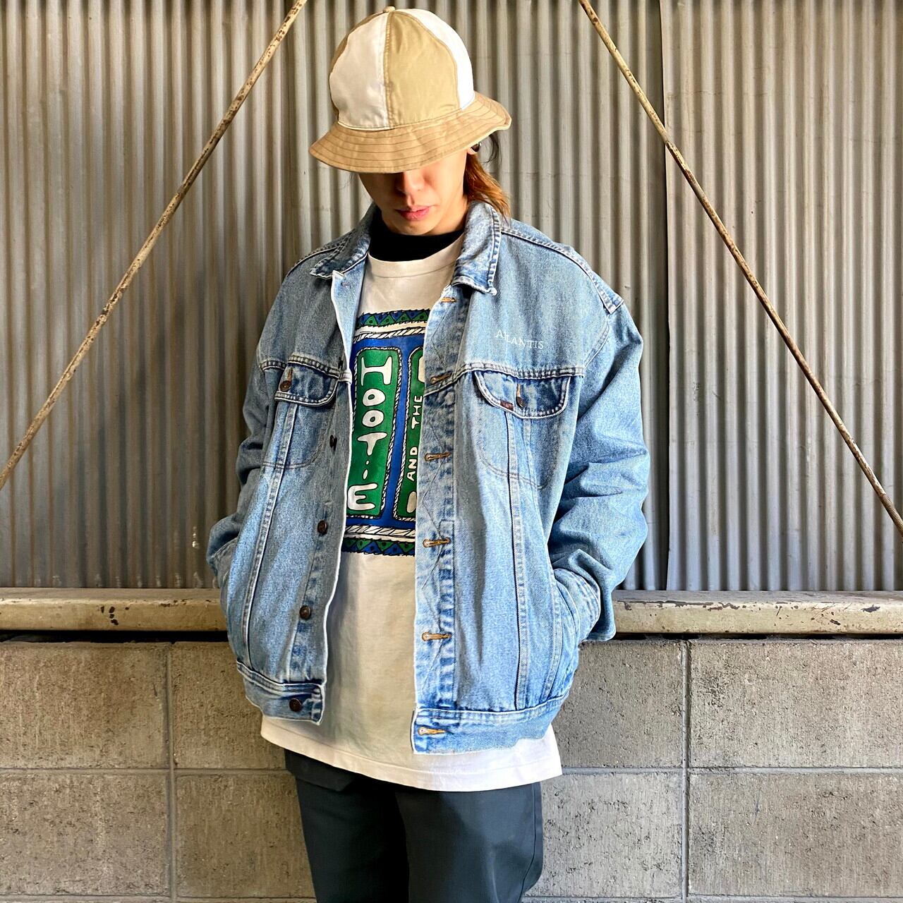 ビッグサイズ Lee 刺繍入り デニムジャケット メンズxxl相当 古着 リー 大きいサイズ 薄色 デニムジャケット All15 Cave 古着屋 公式 古着通販サイト