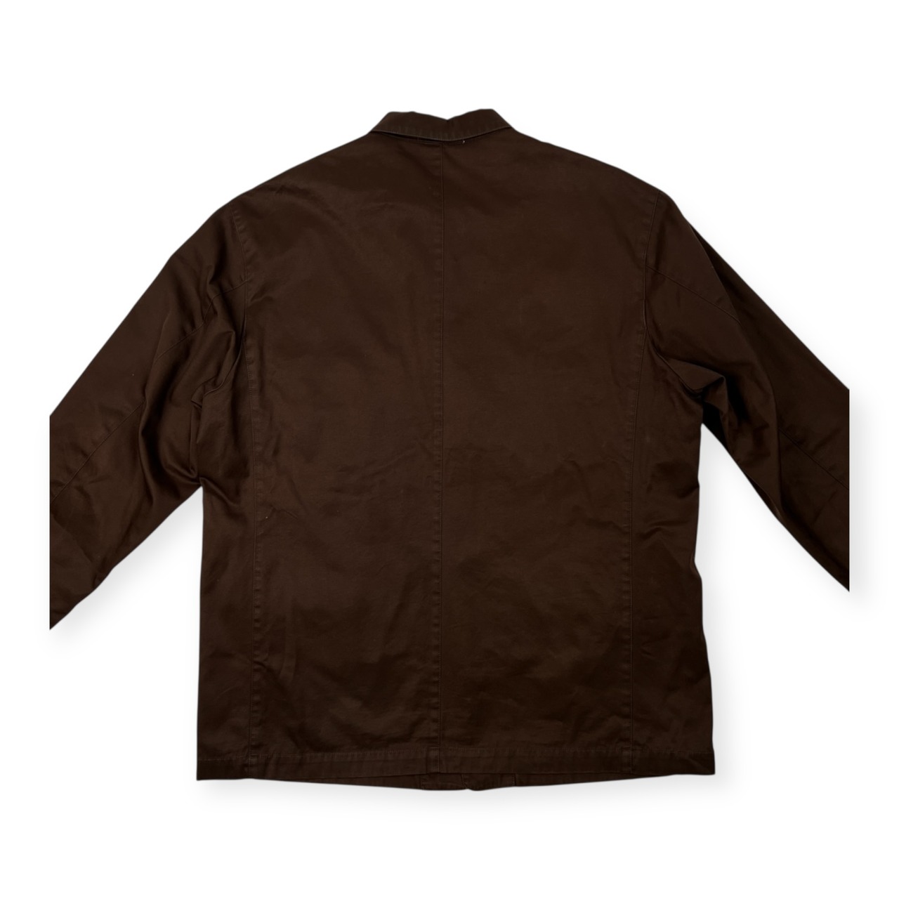 PAPAS パパス 裏チェック ツイルコットン ハーフ コート ジャケット サイズ L /ダークブラウン/日本製