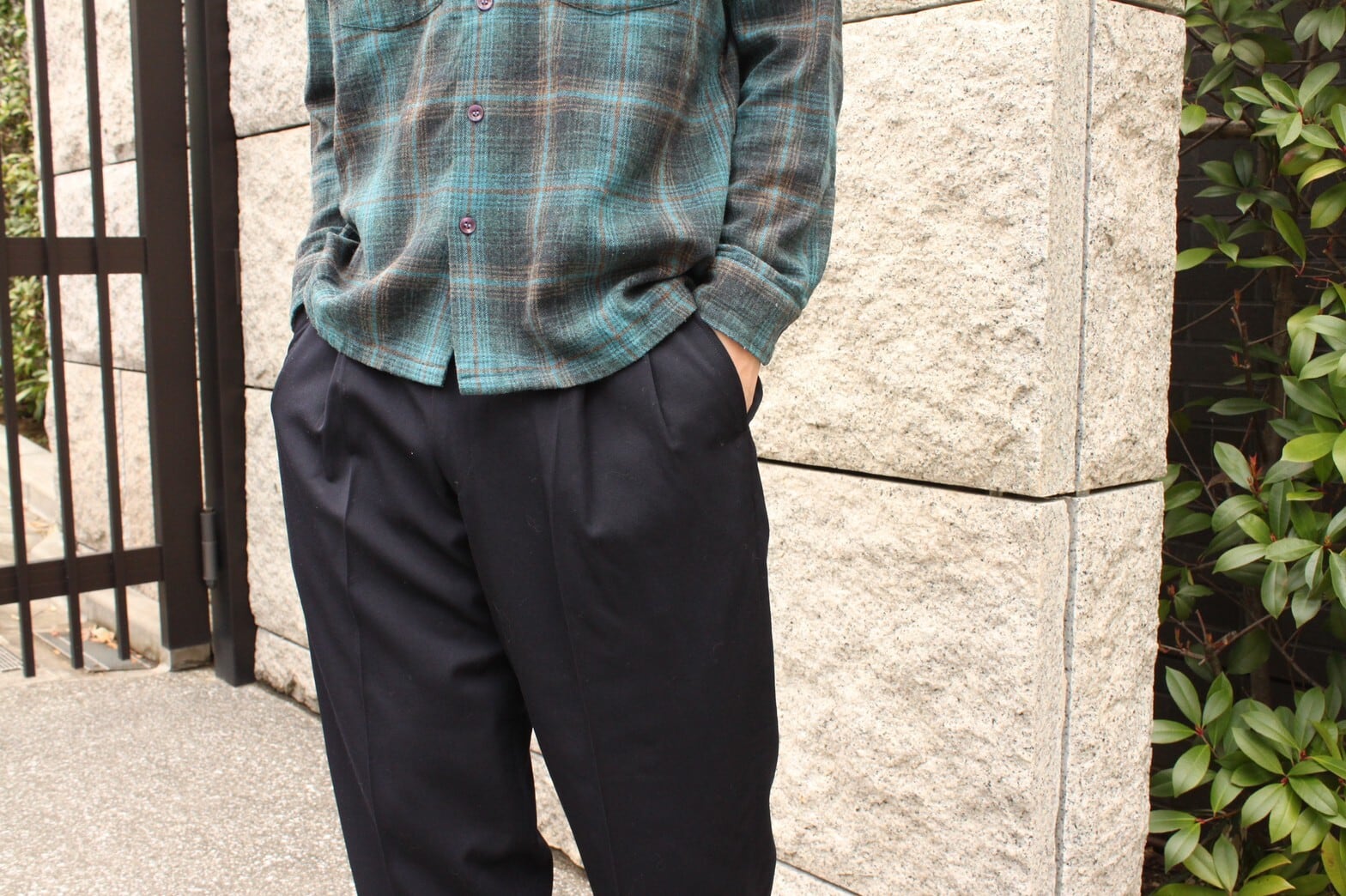 90s (1990) COMME des GARCONS HOMME PLUS Wool Wide Tappered Slacks ...