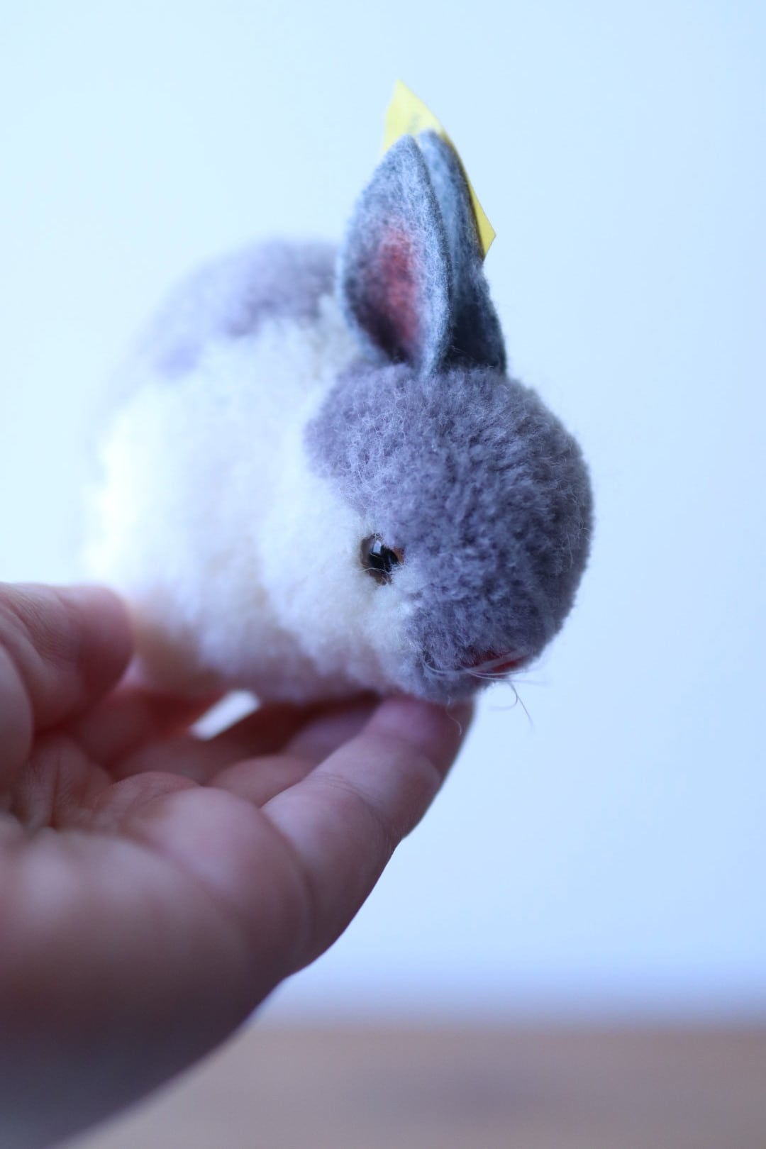 ヴィンテージ シュタイフ ポンポンうさぎ Steiff Woolen Rabbit 6㎝ グレー