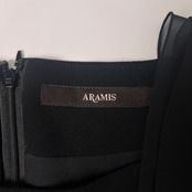 ARAMIS アラミス デザイン 五分袖 フォーマルワンピース 40/ブラック/ウール