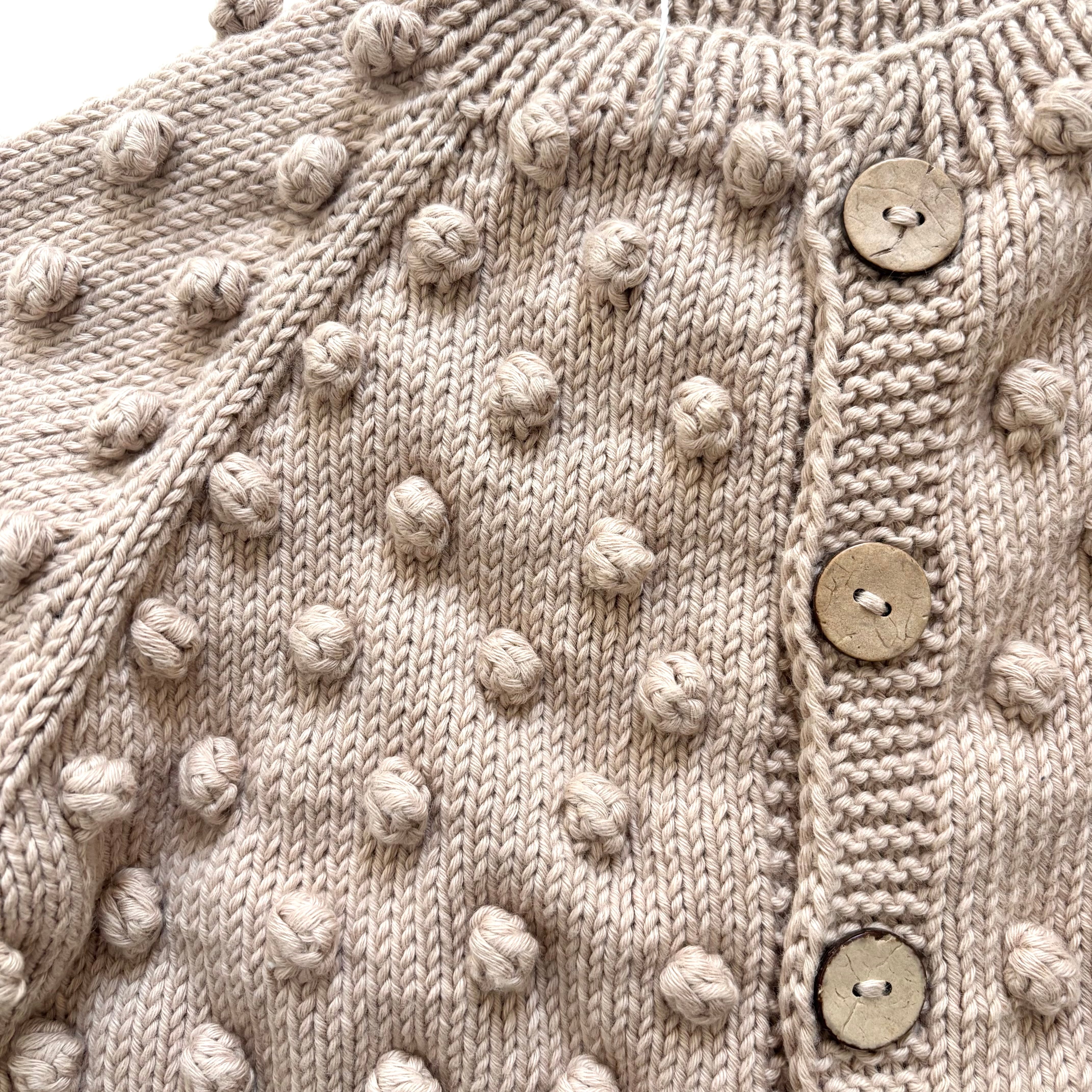 5-6y Beige Popcorn Cardigan / babytoly | kototo