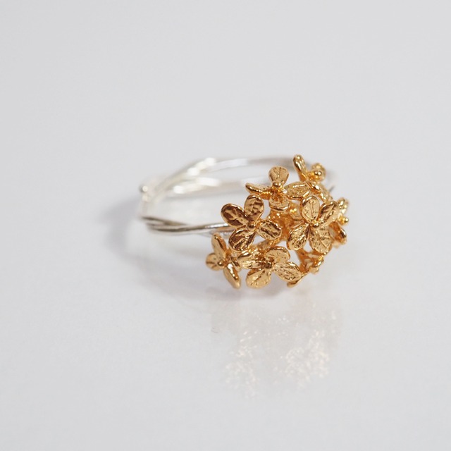 紫陽花のリング(silver×gold)