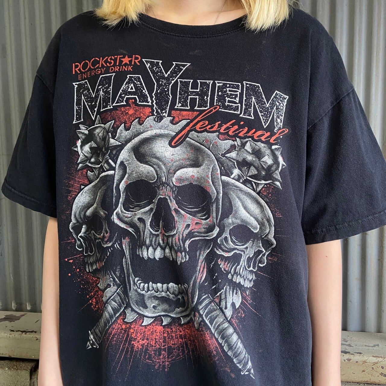 MAYHEM メイヘム フェス バンドTシャツ 両面プリント メンズL 古着 