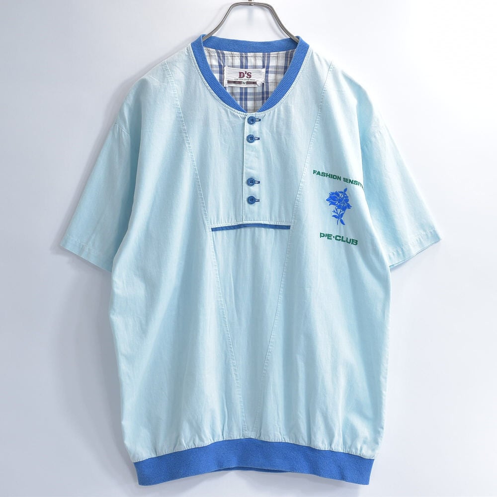 90s D'S SPORTS CLUB ディーズ 刺繍デザイン リブ切替 プルオーバー