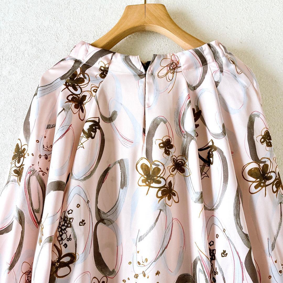 トゥモローランドコレクション サークルペイントプリント ボウタイギャザーブラウス TOMORROWLAND collection トゥモローランドコレクション サークル