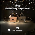 バッグ1個プレゼント　10周年記念展　バッグ　シルクバッグ　軽いバッグ　ショルダーバッグ　トラベルバッグ　カンボジアシルク　