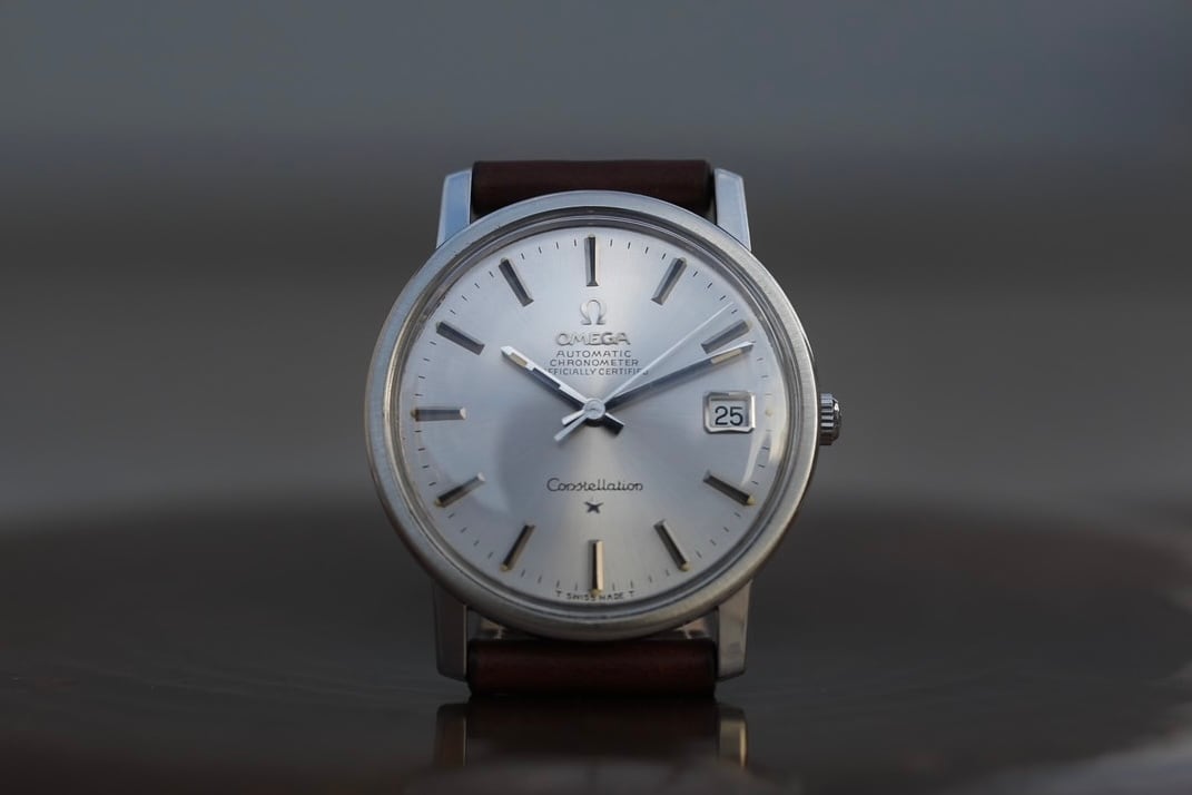 【OMEGA】 1968年製 オメガ コンステレーション デイト ショートラグ×シルバーグレー文字盤 自動巻き /VINTAGEWATCH / constellation / Cal.564 /