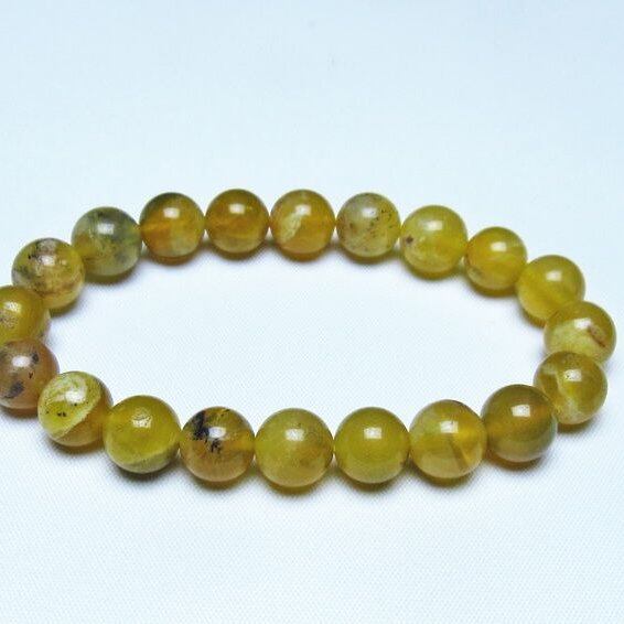 オパール ブレスレット 10mm イエローオパール コモンオパール 一点物 メール便可 [M便 1/10] 111-48676
