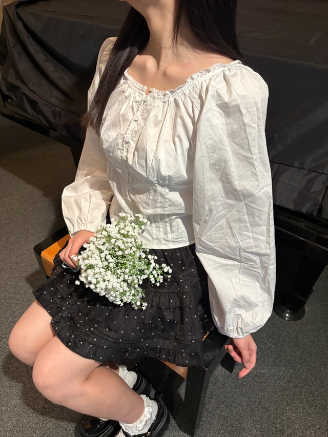 【CHATON PARFA】ホイップホワイトシャツ