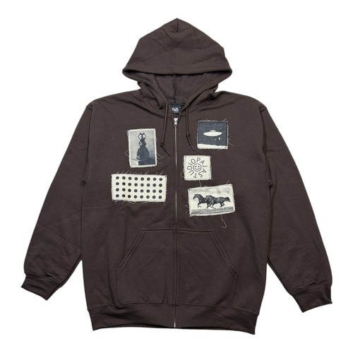【PAJA STUDIO】Pasting zip-up hoodie(Brown)〈国内送料無料〉