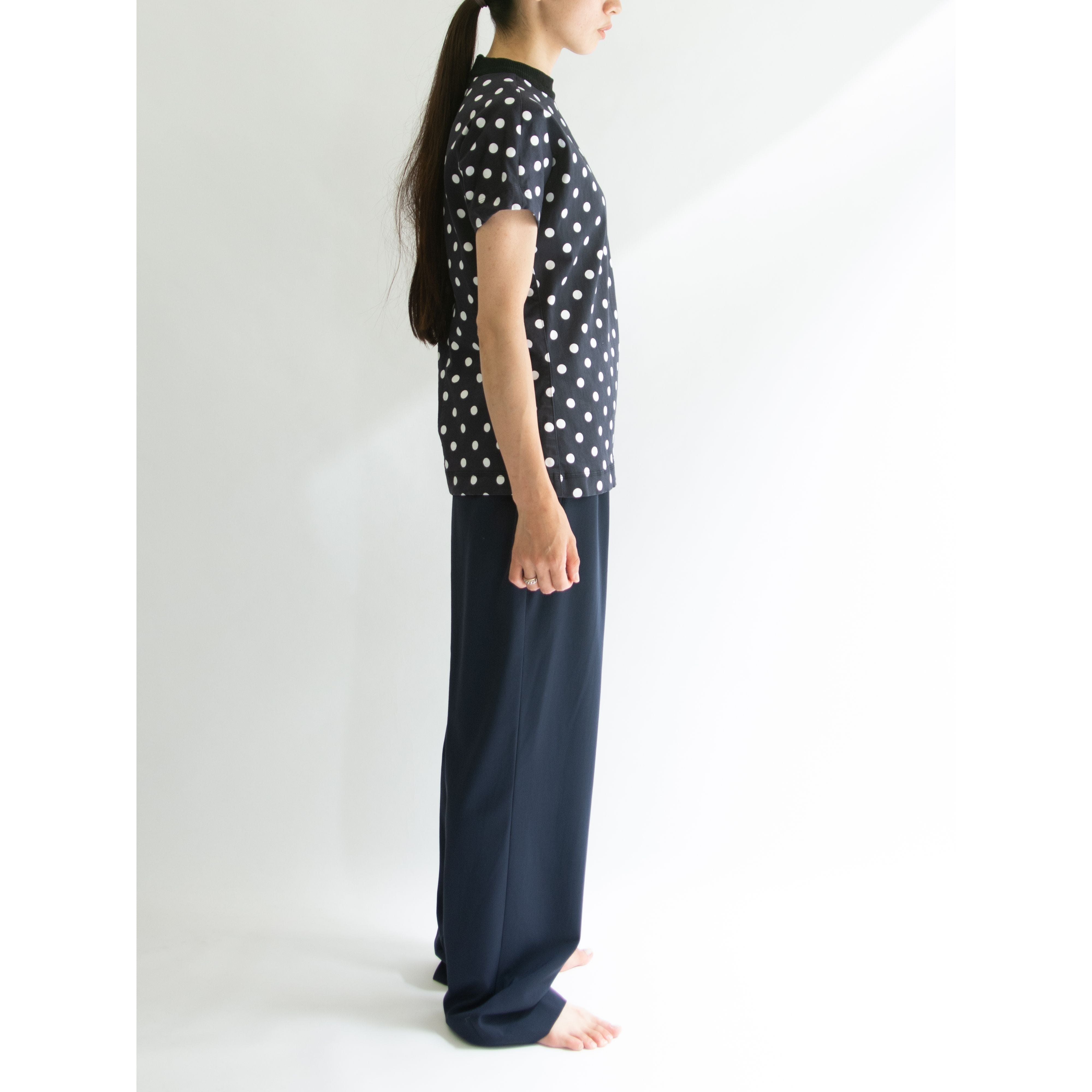 【Gianni Versace】Made in Italy Viscose-Nylon-Acrylic Dot Pullover(ジャンニヴェルサーチ イタリア製 ドット柄ストレッチプルオーバー)