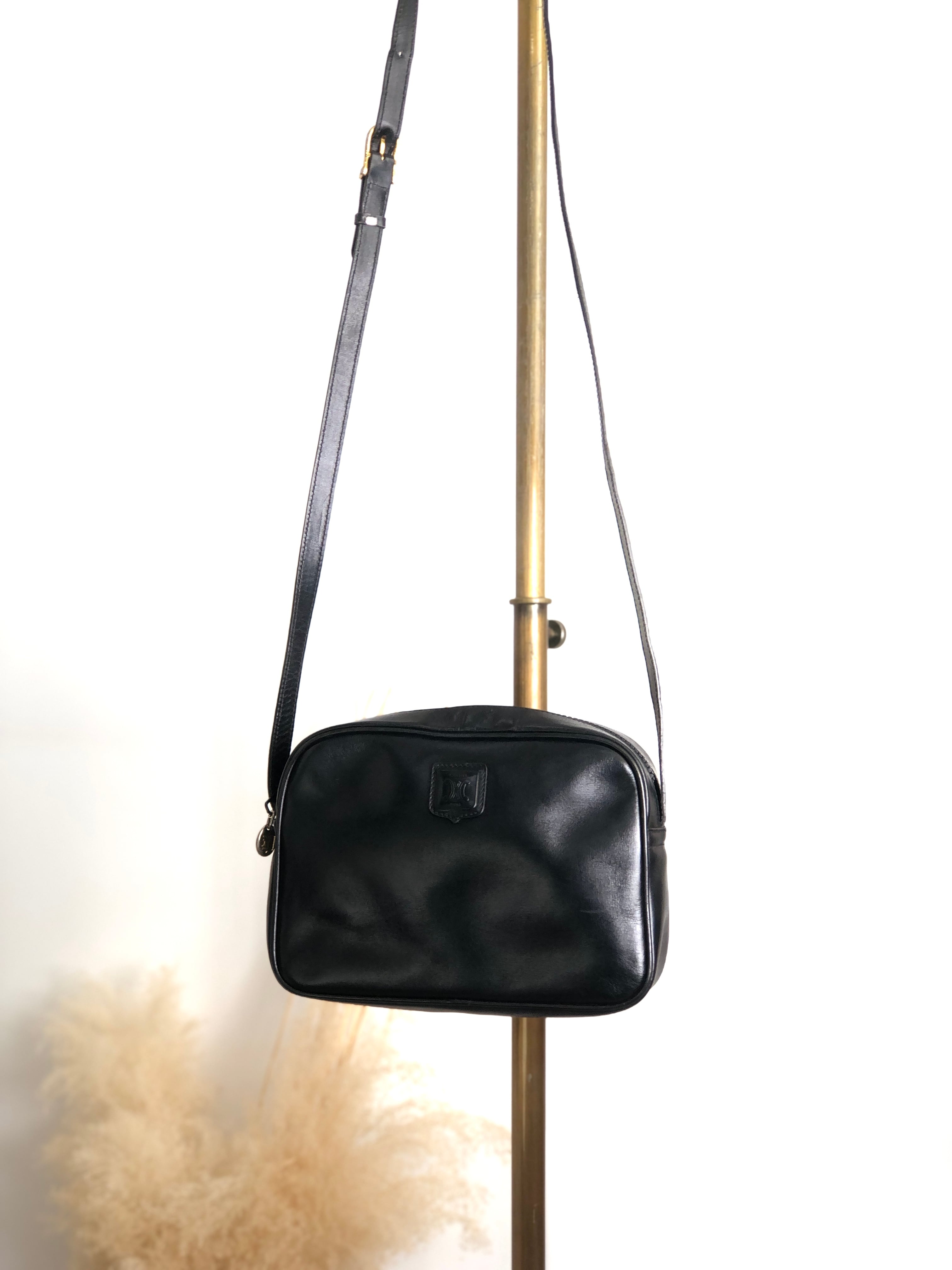 CELINE セリーヌ ショルダーバッグ ブラック ブラゾン型押し レザー vintage ヴィンテージ オールド pdi5ij