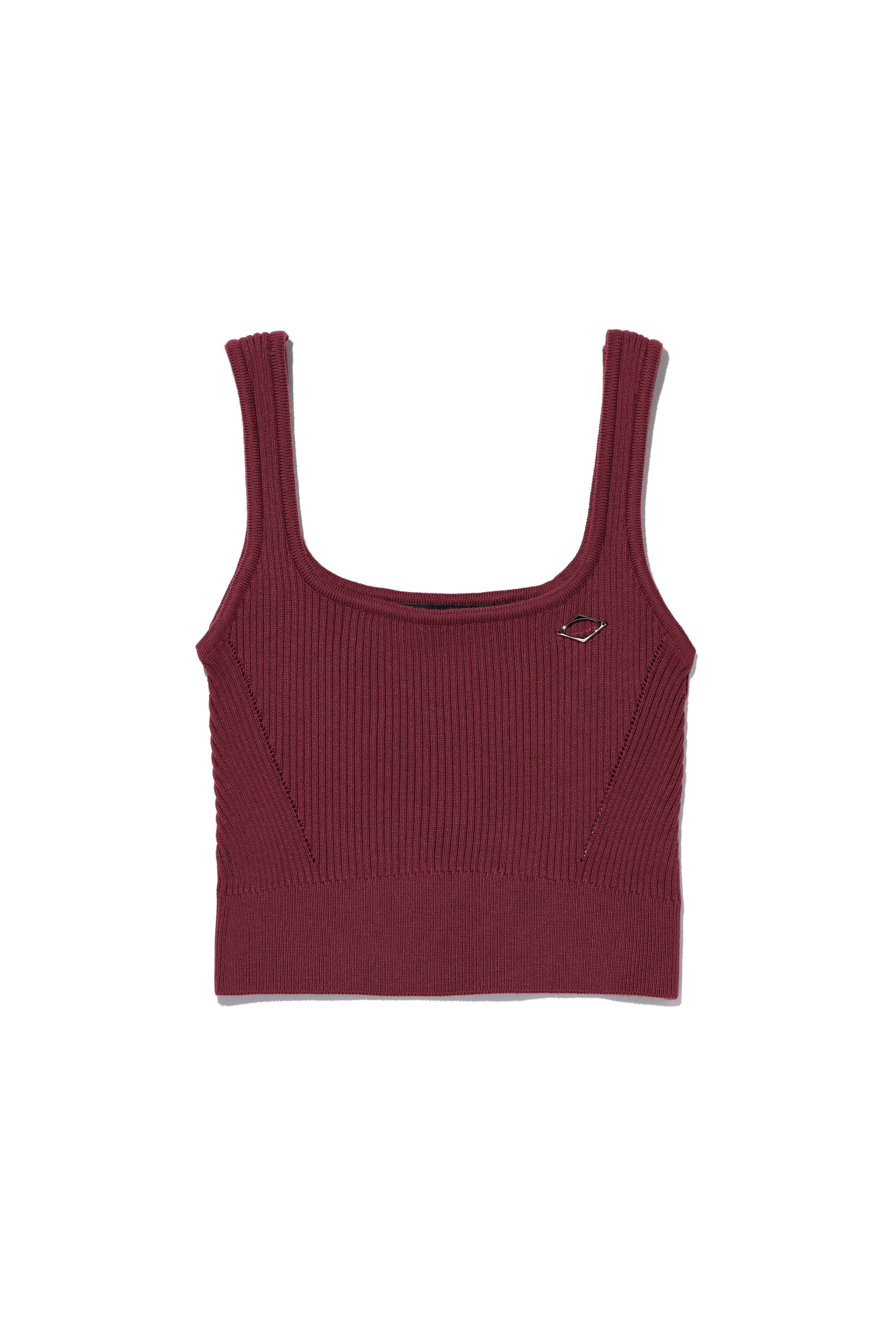 MSCHF] RHOMBUS KNIT CROP TOP_BURGUNDY ミスチーフ 正規品 韓国