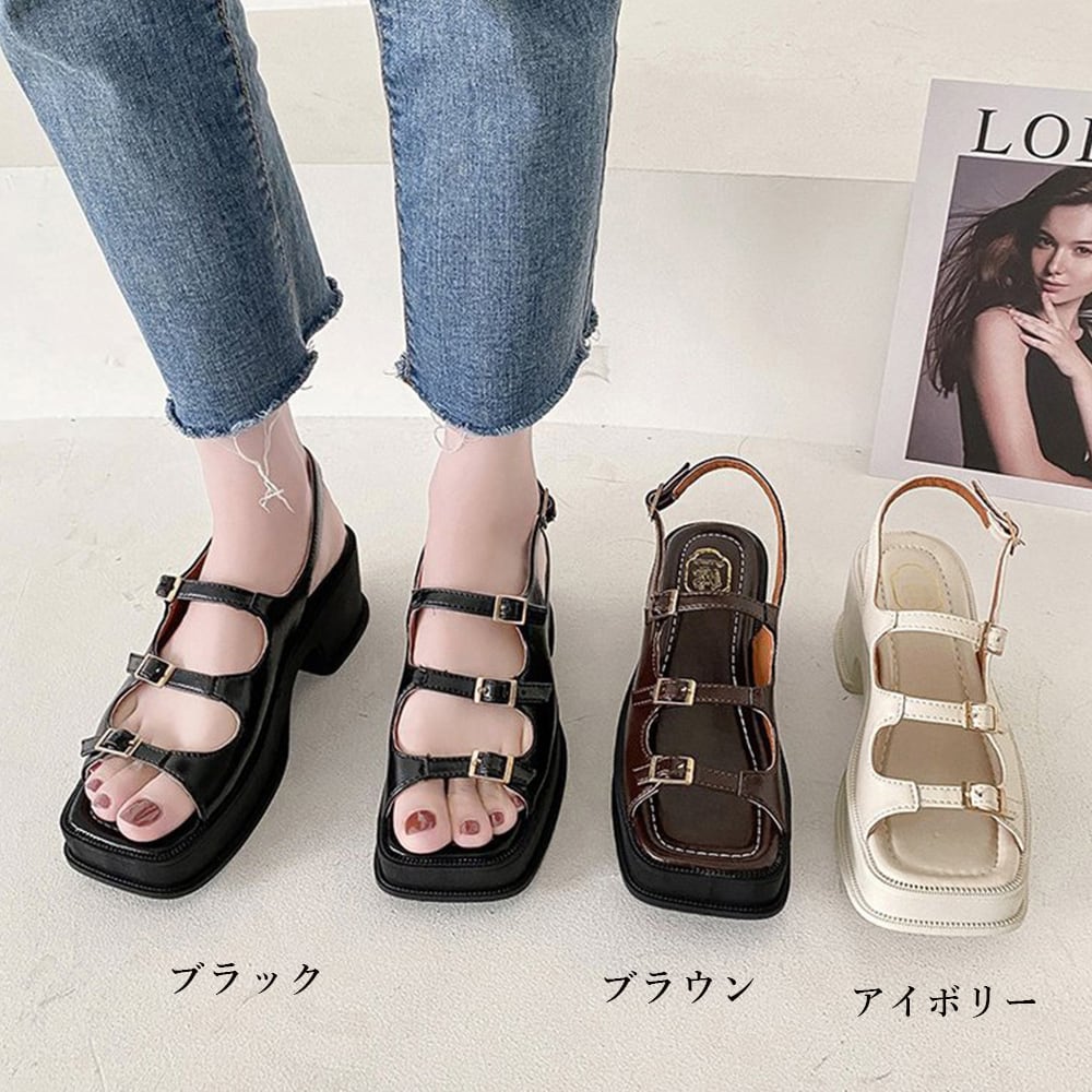 厚底 グラディエーター サンダル レディース 春夏 韓国 大人 きれいめ かわいい おしゃれ カジュアル 歩きやすい 太ヒール 大人可愛い 大人女子