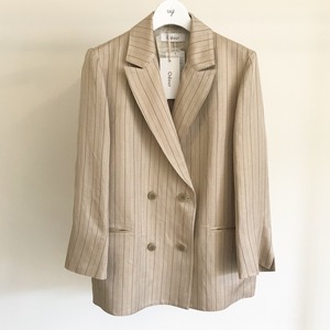 [ Odour ] Linen Stripe JAKET / BEIGE