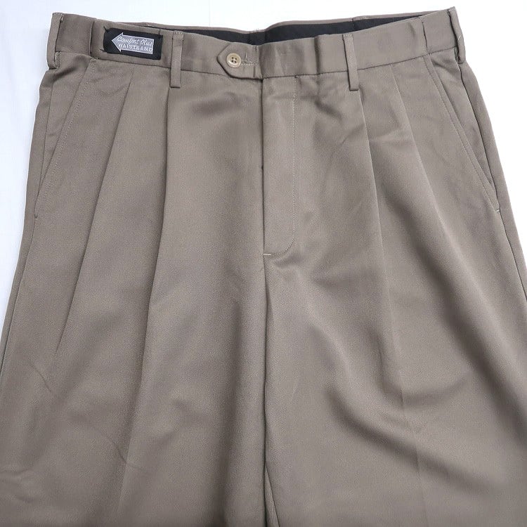 古着 SAVANE スラックスパンツ ツータック ブラウン系 表記：W34L29