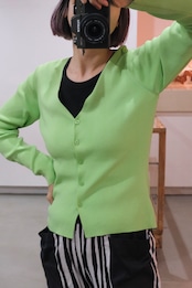 Marimekko apple green v neck cardigan