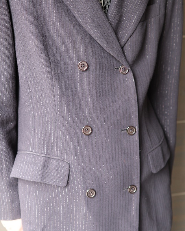 Glitter pinstripe double tailored jacket