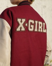 【X-girl】COLLEGE LOGO STADIUM JUMPER【エックスガール】