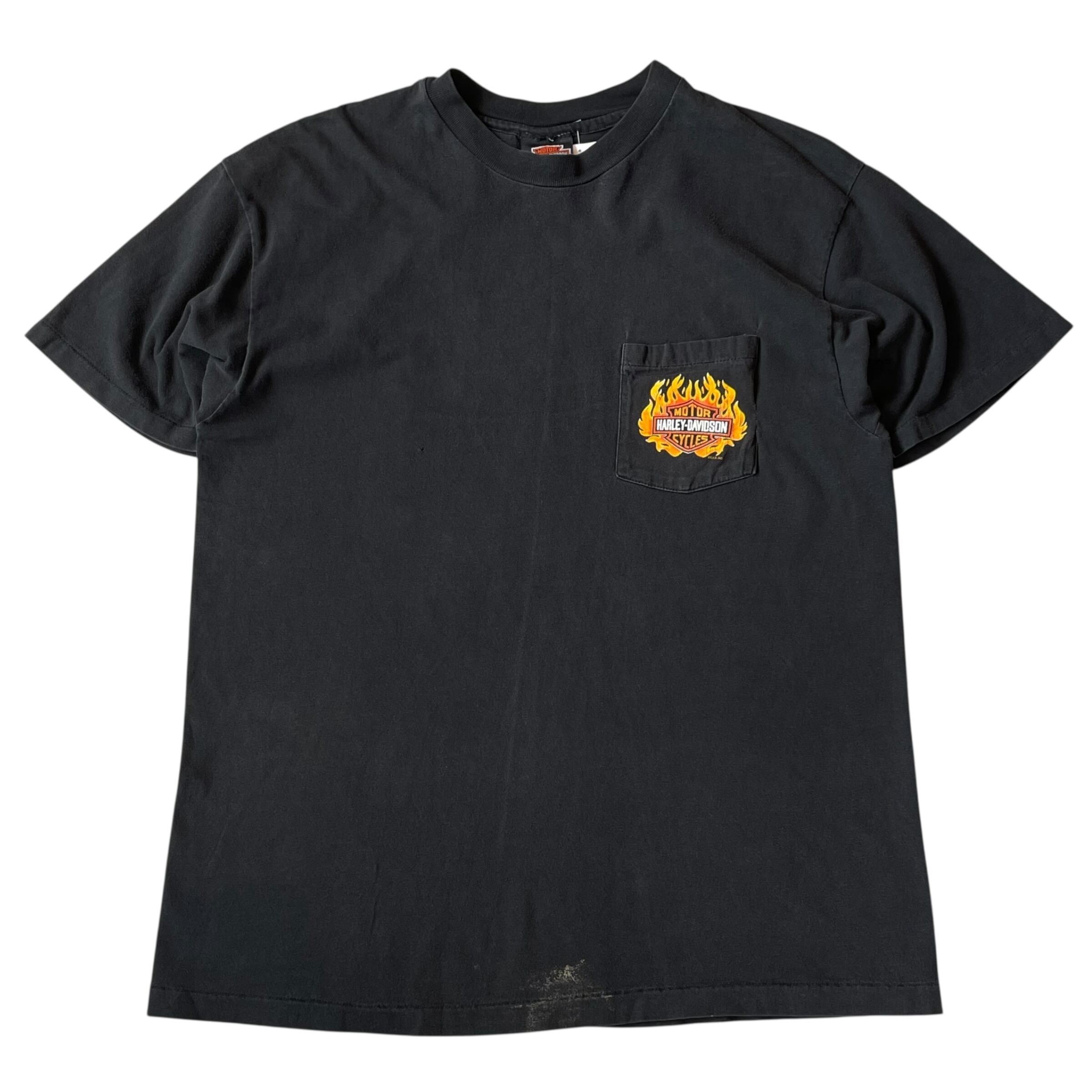 80s Harley-Davidson "YANKEE MOTERCYCLE TRADERS" pocket T-shirt