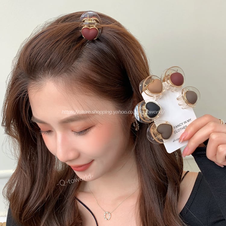 ハート ラウンド ヘアクリップ 韓国版 クリップ ヘアアクセサリー ヘアクリップ ヘアゴム 髪飾り ヘアアレンジ カジュアル レディース バンスクリップ クリスマス カジュアル 髪留め プレゼント Q Toworld キュートワールド 子供服