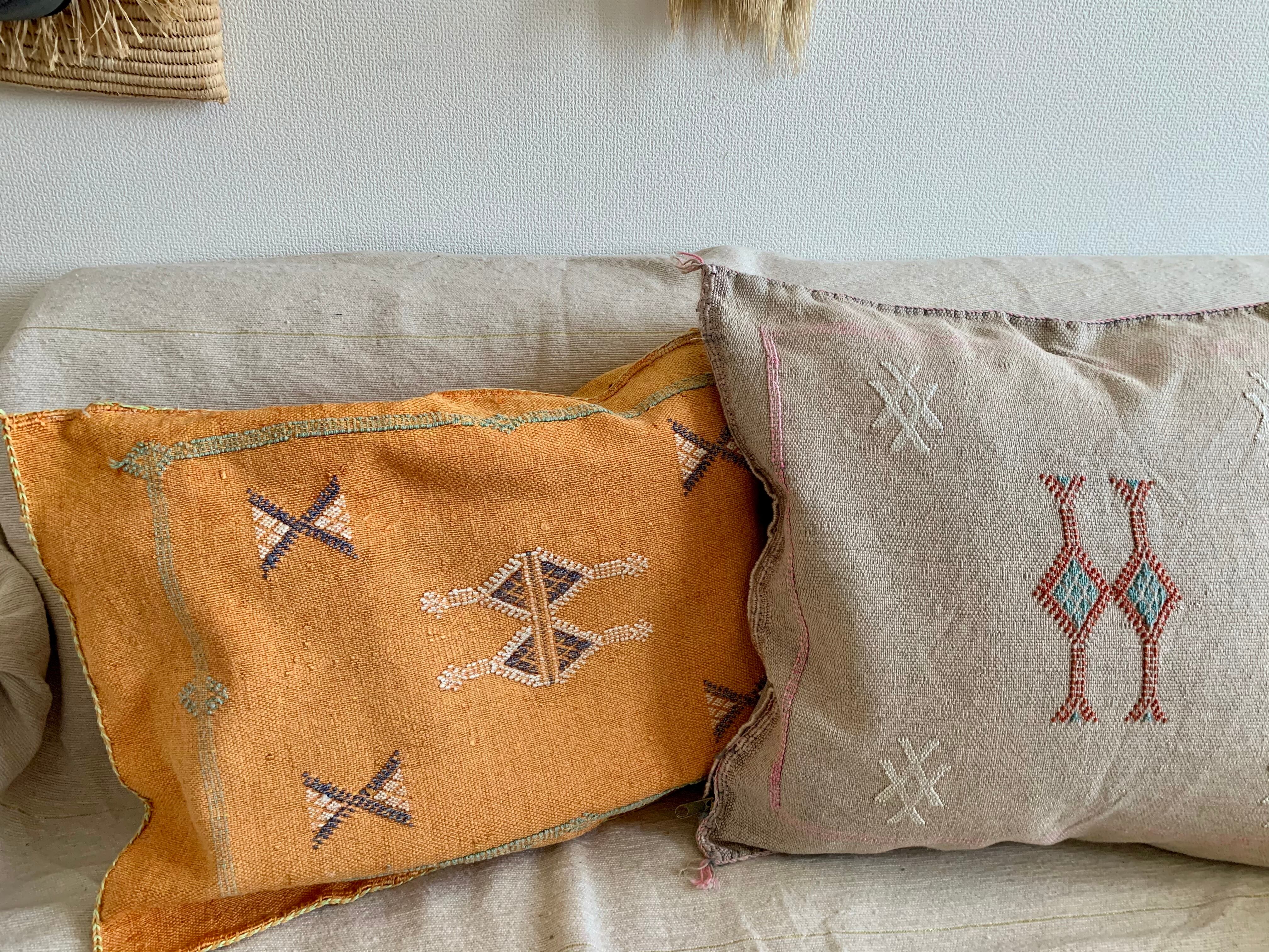 モロッコサブラクッションカバーF(オレンジ)