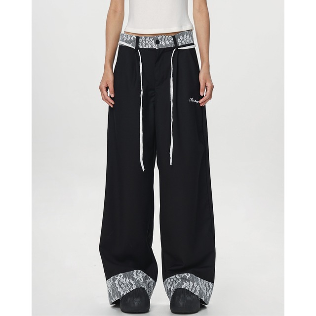 lace point straight pants　レースポイントストレートパンツ　J0954