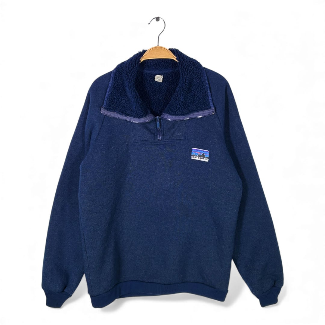 70s patagonia ネイビー フリースベスト白タグ 美品ビンテージ