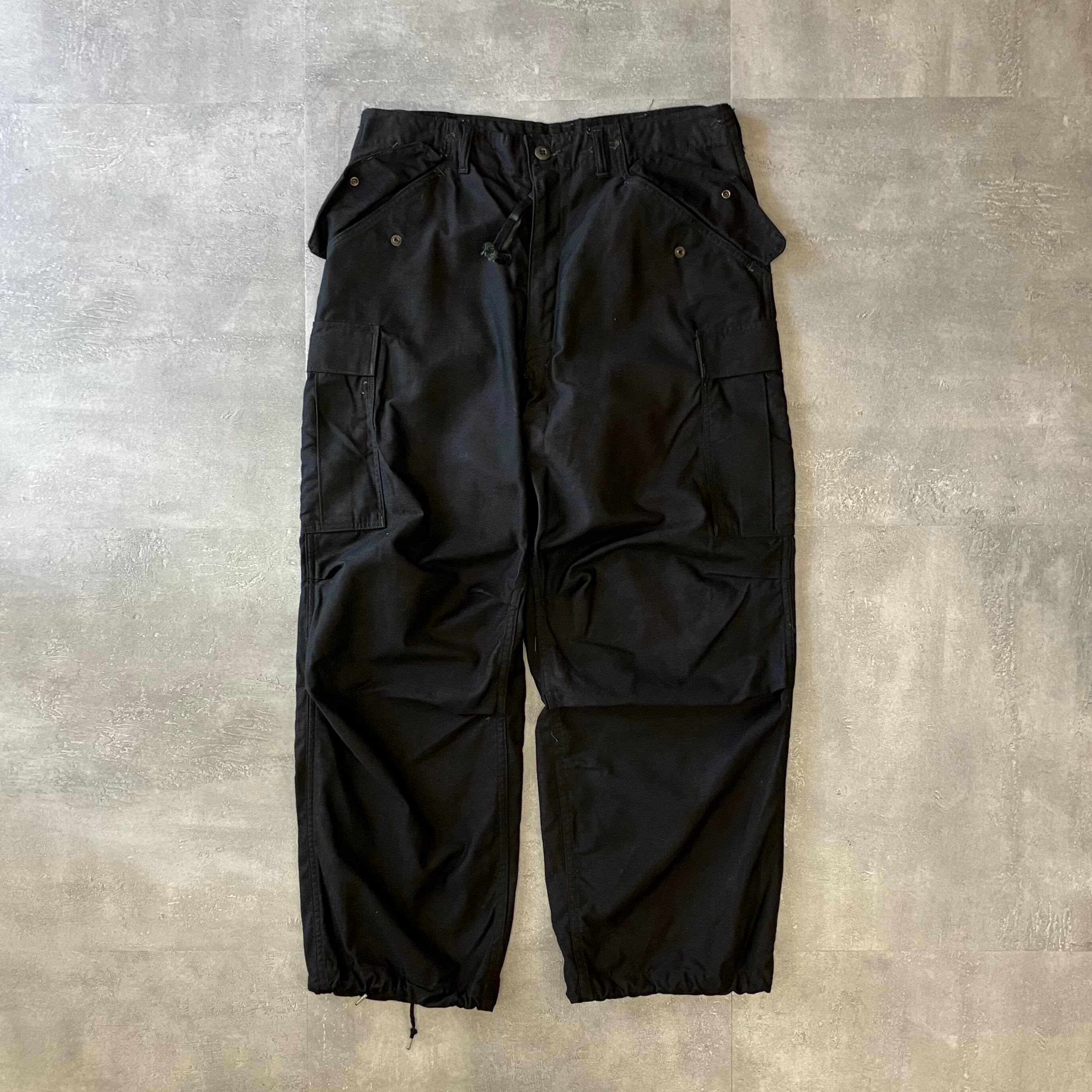《実寸w35l29》U.S.ARMY 80s M-65 ミリタリーパンツ 後染めブラック No.2589