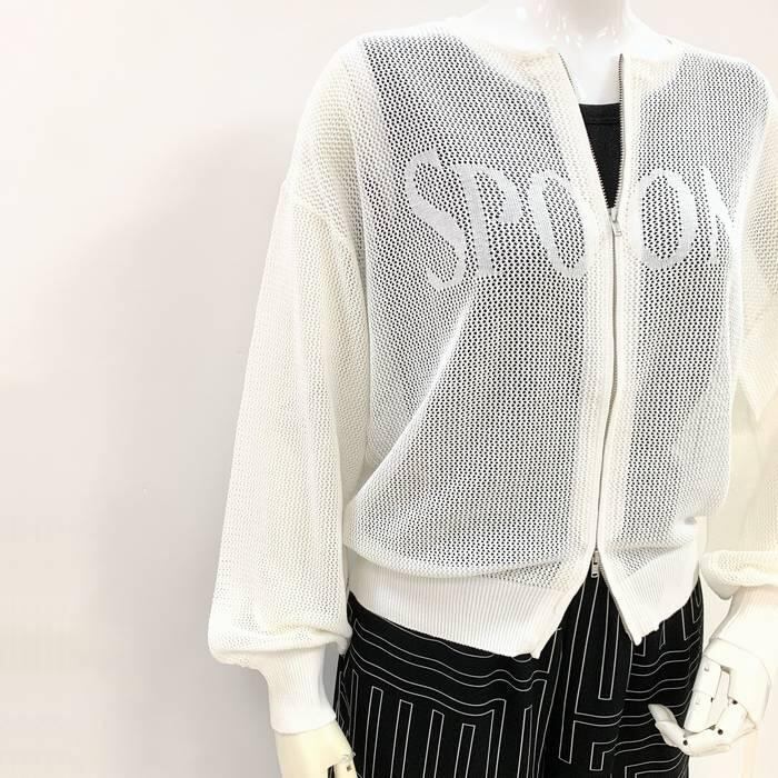 メッシュニット Wジップカーディガン 382-35350 spoom. メッシュシアー