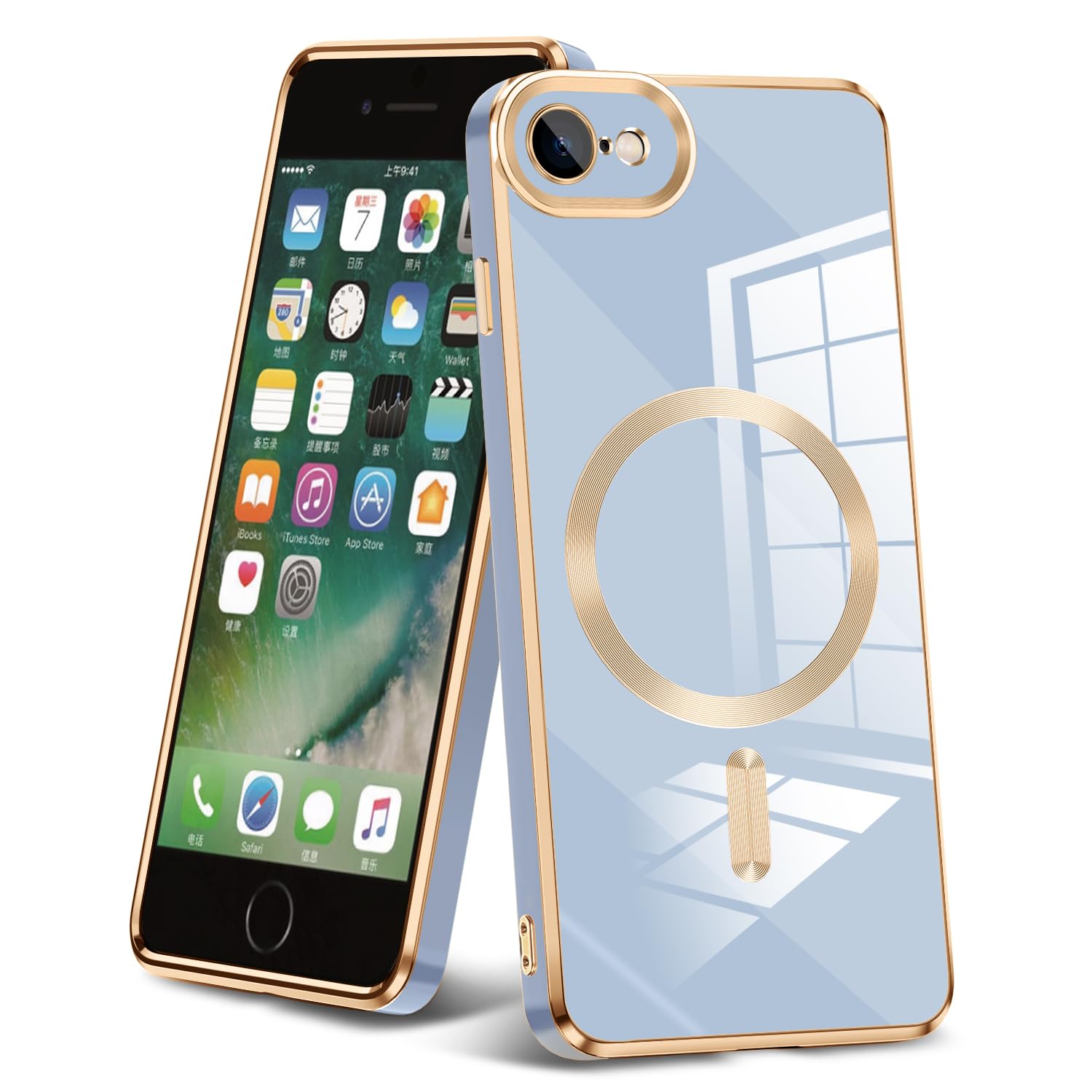 HAYNJWSLB 対応 iPhone SE3/SE2/8/7 用の ケース マグネット 耐衝撃 TPU レンズ保護