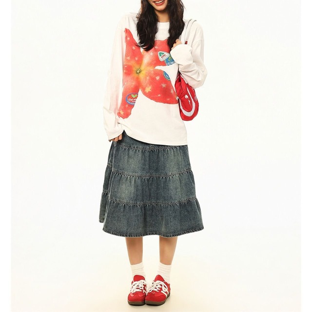 フルーツピールグラフィックプリントTシャツ 2col   R02833