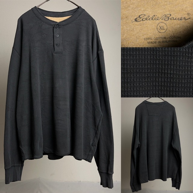 Eddie Bauer Henry Neck THERMAL CUTSEW BLACK エディバウアー 