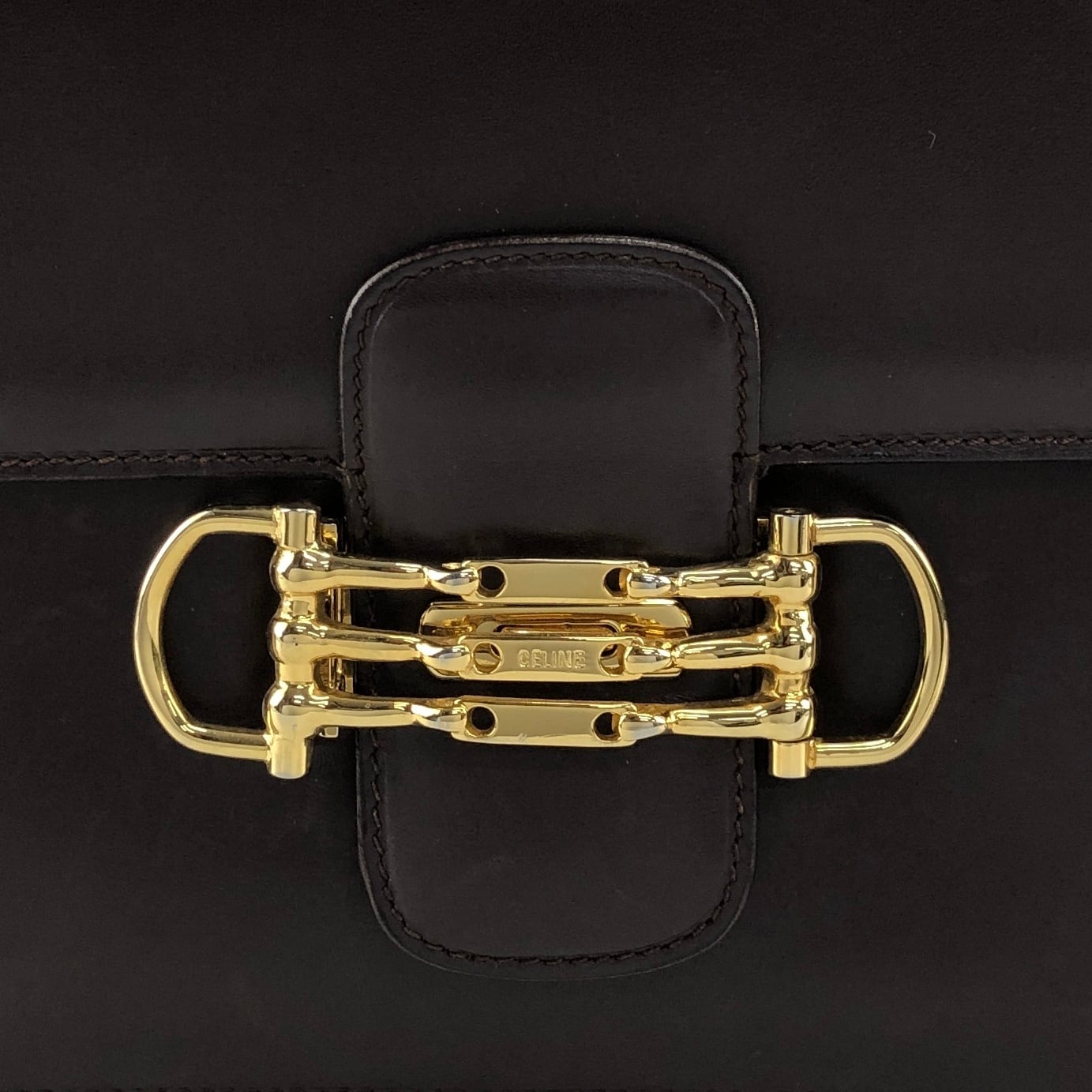 CELINE セリーヌ ショルダーバッグ ブラウン ホースビット レザー