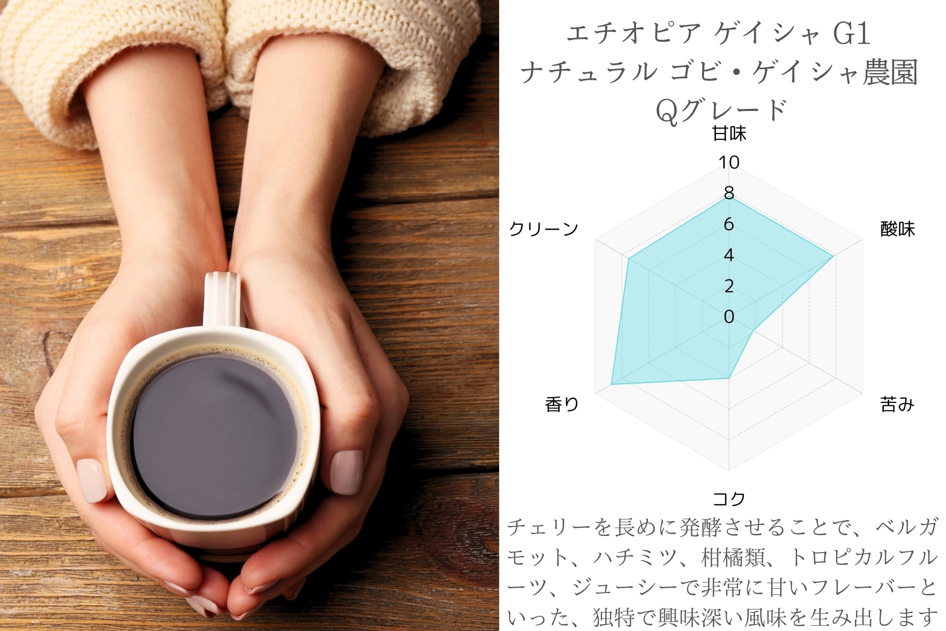 エチオピア ゲイシャ G1 ナチュラル ゴビ・ゲイシャ農園 Qグレード