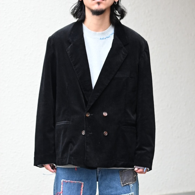 INTERIM / 9W LINEN COTTON CORDUROY PIPING DOUBLE JACKET