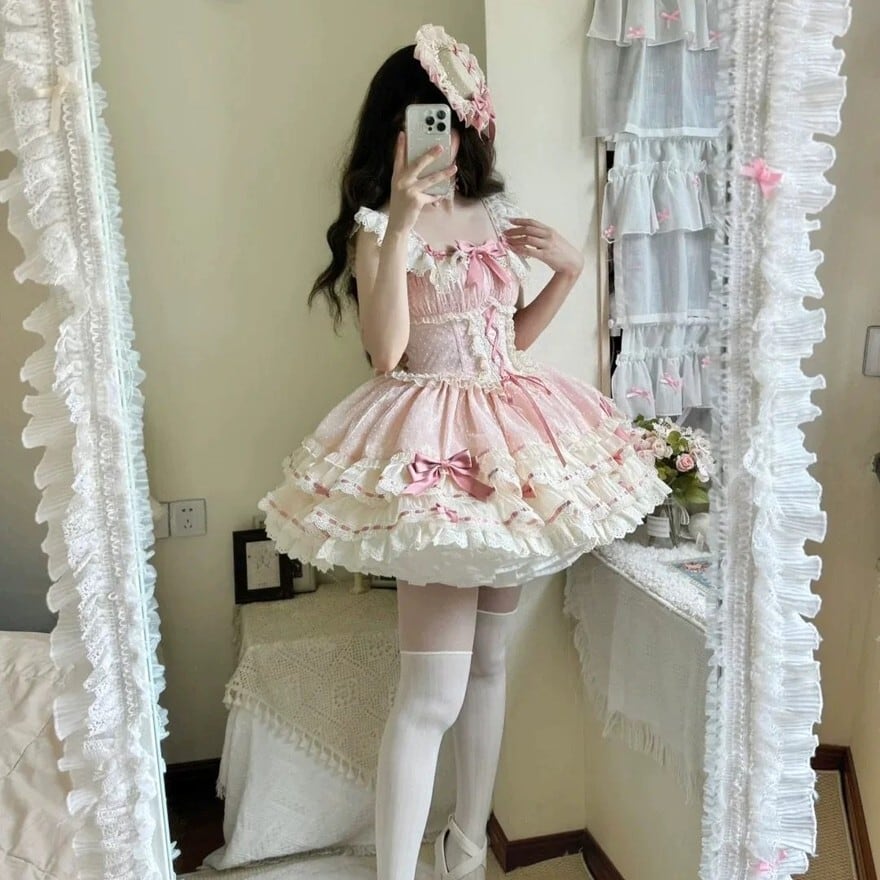 甘ロリ｜リボンレースJSK（ピンク）撮影会｜SEASONZ | ロリータ